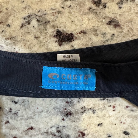 Navy Blue Costa visor hat. Gray logo embroidered on front - Picture 4 of 7